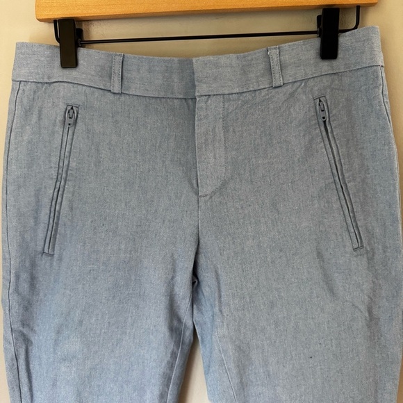 Banana Republic Sky Blue Sloan Classic Preppy Pant Zipper Pockets Size 4L - Picture 4 of 8